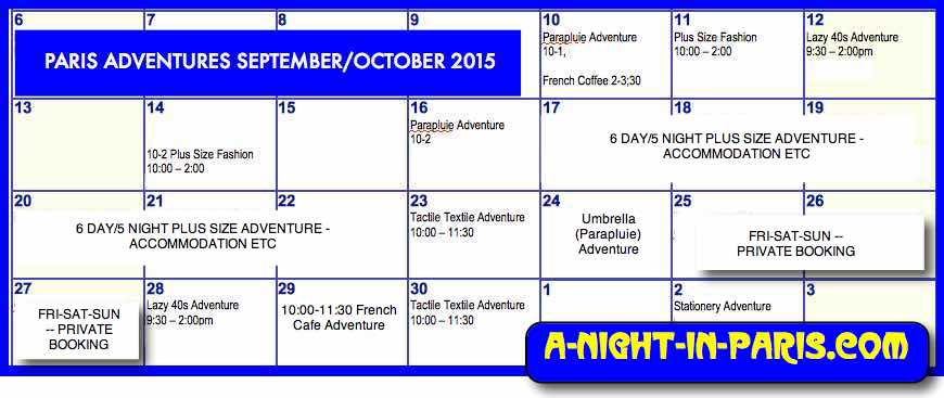 Calendar of Availability for Teena in September 2015