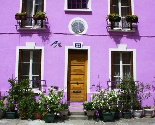 Photos of Paris - rue Cremieux lilac house photo by Charles Moncrieff III 