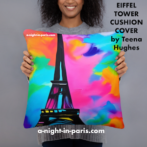 Sausage Rolls and Pork Pies in Paris - - Eiffel Cushion Cover