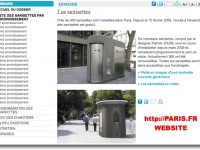 What is the location of public toilets in Paris?
