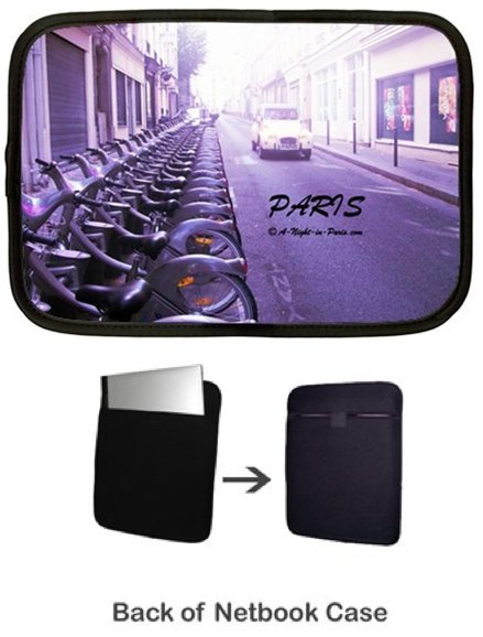 Netbook Cover with Paris car & velib bicycles (image)