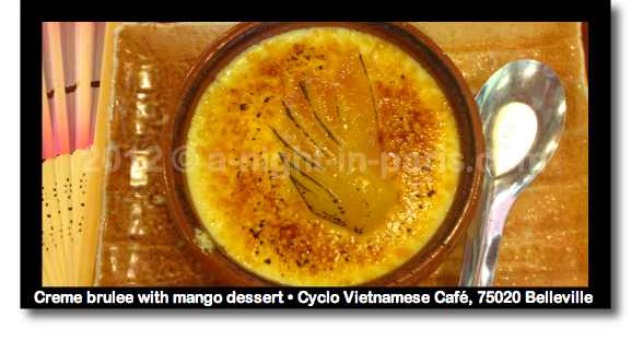 Vietnamese creme brulee with mangoes (photo)
